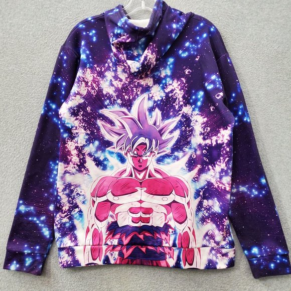 Dragon‎ Ball Super Men Sweatshirt Medium Purple Hoodie Ultra Instinct Goku READ - Picture 6 of 9